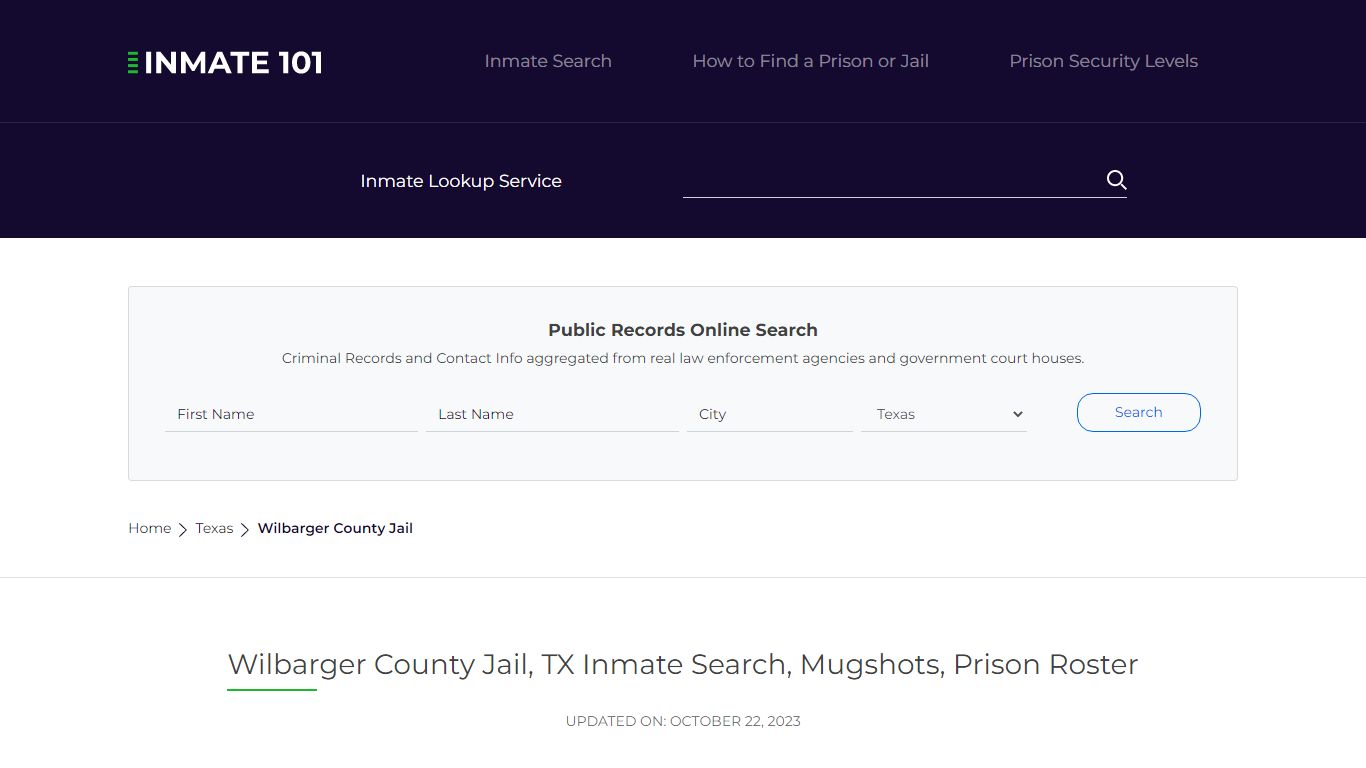 Wilbarger County Jail, TX Inmate Search, Mugshots, Prison Roster